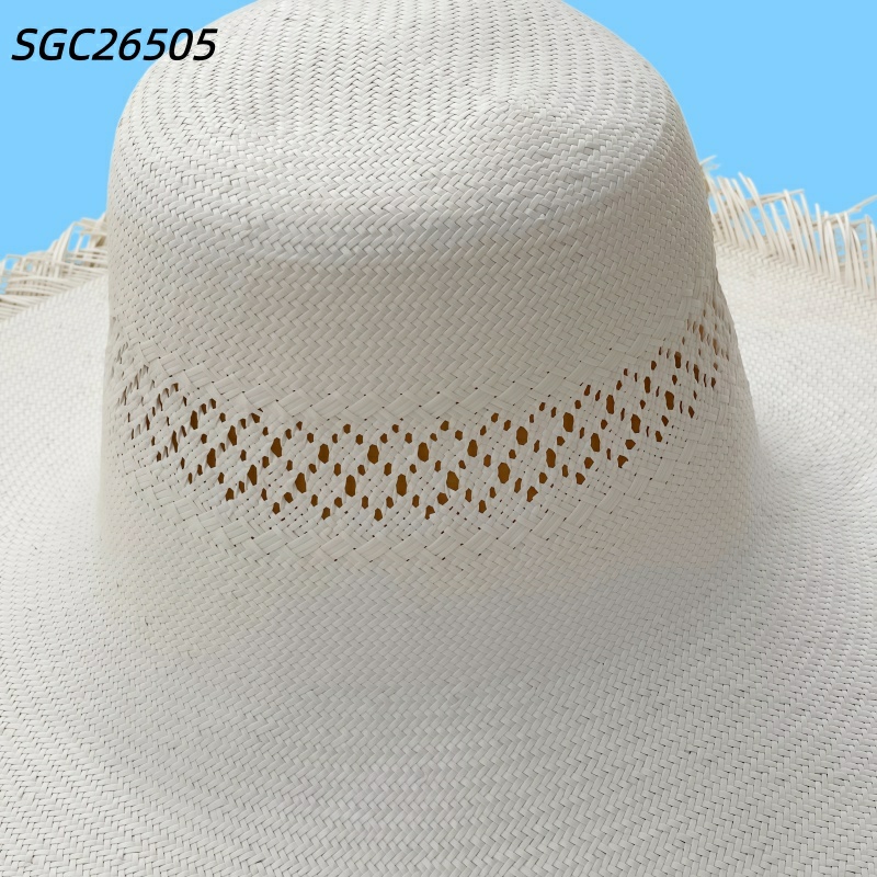 White 5BU Domestic Waxed Straw Cowboy Hat Body