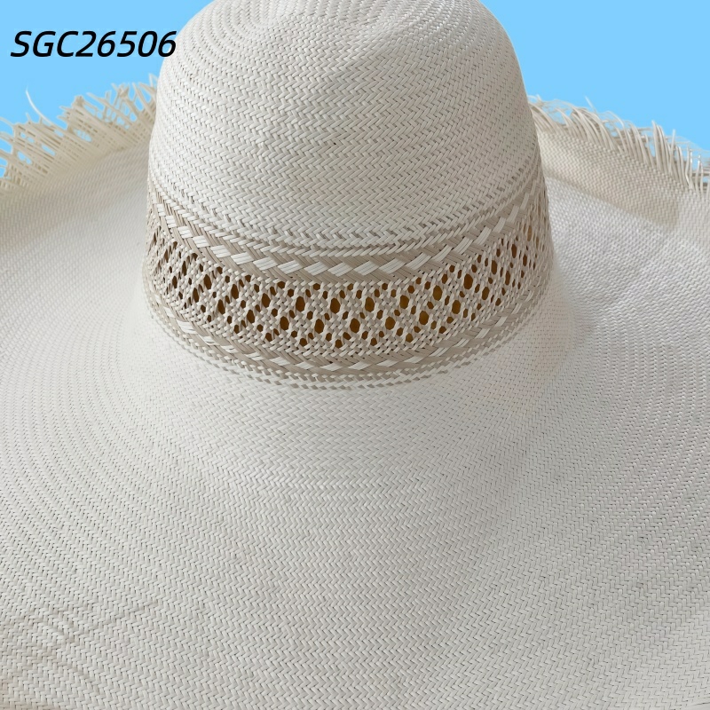 White 5BU Domestic Waxed Straw Cowboy Hat Body